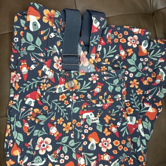 Duluth Women's Heirloom Gardening Bib Overalls Gnome Design - Picture 1 of 7